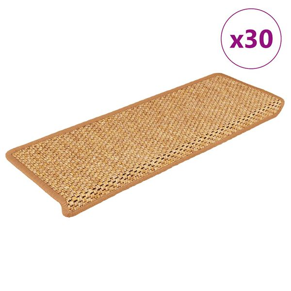 vidaXL Samolepic&iacute; rohože na schody Sisal-Look 30 ks 65x21x4cm oranžov&aacute;