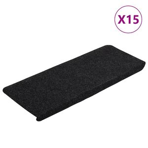 vidaXL Samolepic&iacute; n&aacute;&scaron;lapy na schody 15 ks 65x24,5x3,5 cm čern&eacute;