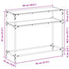 vidaXL Konzolov&yacute; stolek s černou skleněnou deskou 98 x 35 x 81 cm ocel