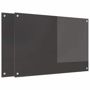 vidaXL Kuchyňsk&aacute; z&aacute;stěna 2 pcs Tmavě &scaron;ed&aacute; 90 x 60 cm tvrzen&eacute; sklo