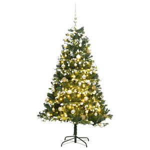 vidaXL Uměl&yacute; skl&aacute;pěc&iacute; v&aacute;nočn&iacute; stromek se 150 LED a koulemi 120 cm