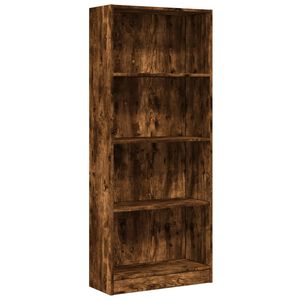 vidaXL Knihovna kouřov&yacute; dub 60 x 24 x 143 cm kompozitn&iacute; dřevo