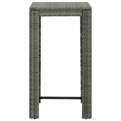 vidaXL Zahradní barový stůl šedý 60,5 x 60,5 x 110,5 cm polyratan
