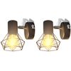 2 čern&aacute; industri&aacute;ln&iacute; n&aacute;stěnn&aacute; sv&iacute;tidla dr&aacute;těn&aacute; st&iacute;nidla a LED ž&aacute;rovky