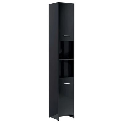 vidaXL Koupelnová skříňka černá vysoký lesk 30x30x183,5 cm dřevotříska