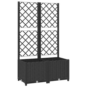 vidaXL Zahradn&iacute; květin&aacute;č s mř&iacute;žkou čern&yacute; 80 x 40 x 136 cm PP