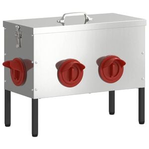 vidaXL Krm&iacute;tko pro slepice Stř&iacute;brn&aacute; 41,5 x 20,5 x 33 cm