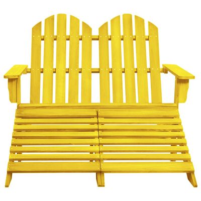 vidaXL 2místná zahradní židle Adirondack s podnožkou jedle žlutá