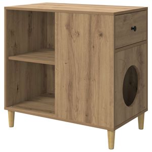 vidaXL Kočič&iacute; dům Dub artisan 72 x 42,5 x 70 cm Kompozitn&iacute; dřevo