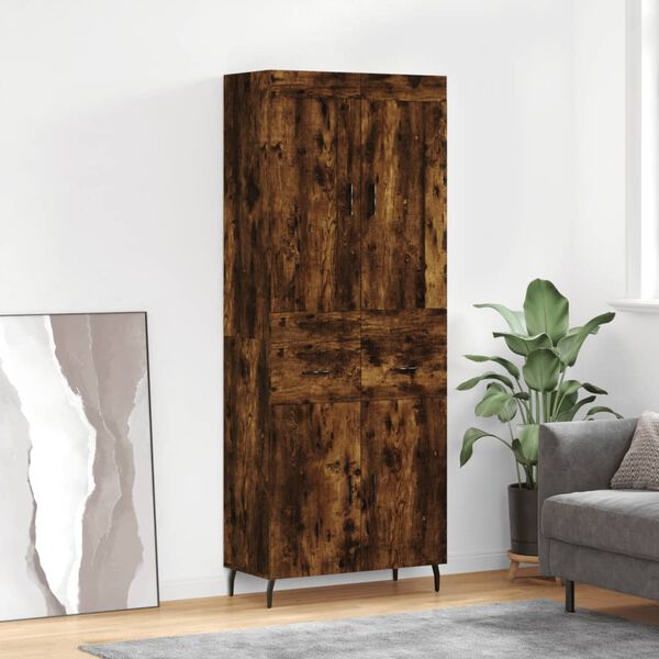 vidaXL Skř&iacute;ň highboard kouřov&yacute; dub 69,5 x 34 x 180 cm kompozitn&iacute; dřevo