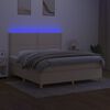 vidaXL Box spring postel s matrac&iacute; a LED kr&eacute;mov&aacute; 160x200 cm textil