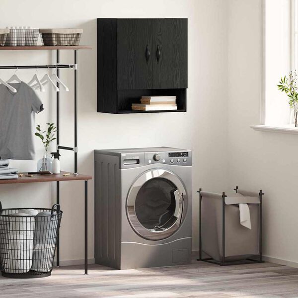 vidaXL N&aacute;stěnn&aacute; skř&iacute;ň Čern&yacute; dub 60 x 31 x 70 cm kompozitn&iacute; dřevo