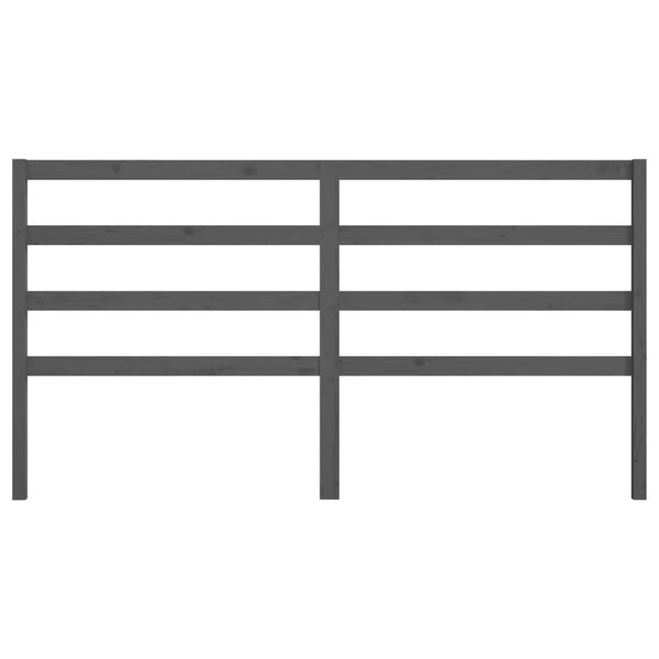 vidaXL Čelo postele šedé 206 x 4 x 100 cm masivní borovice