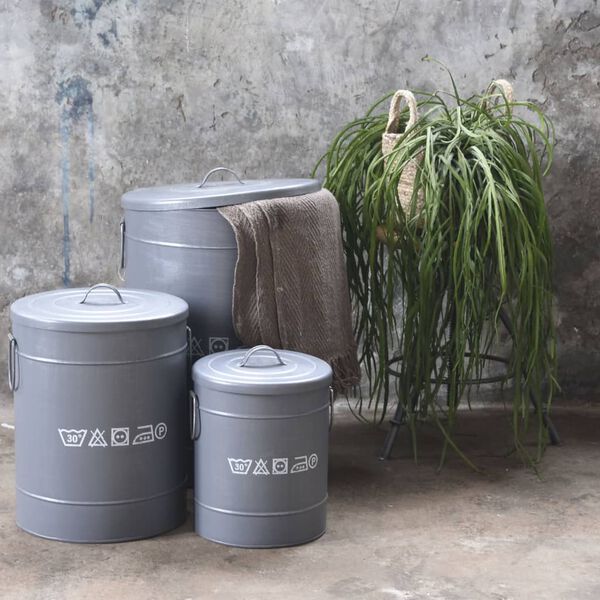 LABEL51 Box na pr&aacute;dlo 40 x 40 x 58 cm L čern&yacute; s patinou