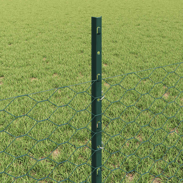 vidaXL Plot s sloupkem Zelen&aacute; 0,5 x 10 m Ocel a PVC