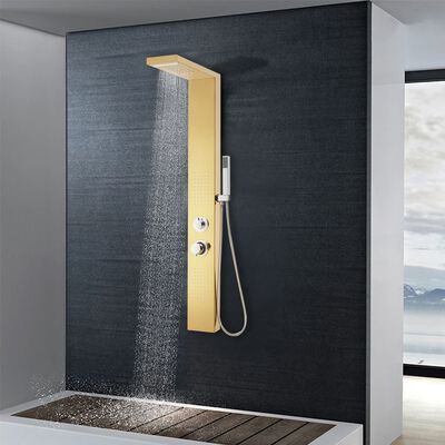 vidaXL Panelový sprchový systém nerezová ocel 201 zlatá