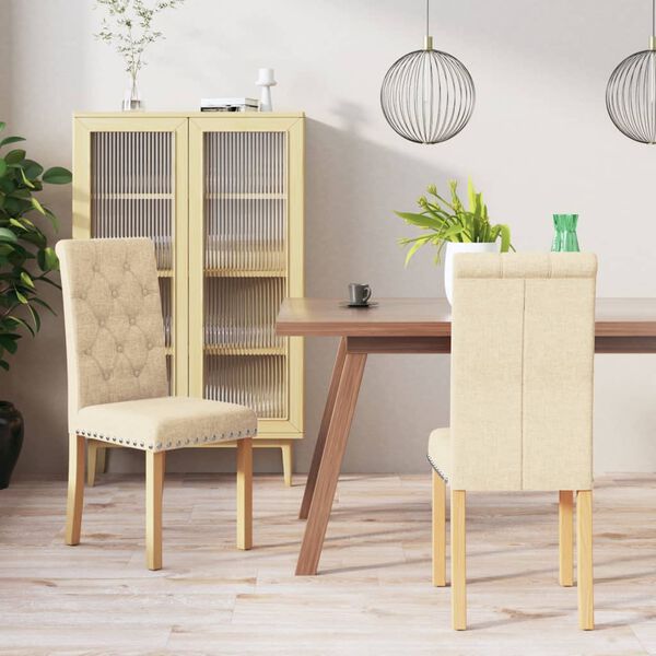 vidaXL J&iacute;deln&iacute; židle 2 ks kr&eacute;mov&eacute; textil