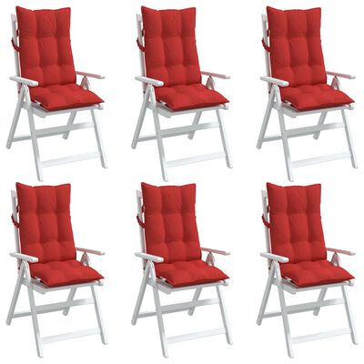 vidaXL Podušky na židli s vysokým opěradlem 6 ks červené látka oxford