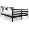 vidaXL R&aacute;m postele čern&yacute; 150 x 200 cm King Size masivn&iacute; dřevo