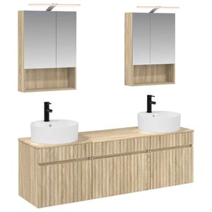 vidaXL Sada koupelnov&yacute;ch skř&iacute;něk 5 pcs Dub sonoma 50 x 14,5 x 70 cm