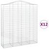 vidaXL Klenut&eacute; gabionov&eacute; ko&scaron;e 12ks 200x50x220/240cm pozinkovan&eacute; železo