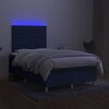vidaXL Box spring postel s matrac&iacute; a LED modr&aacute; 120 x 200 cm textil