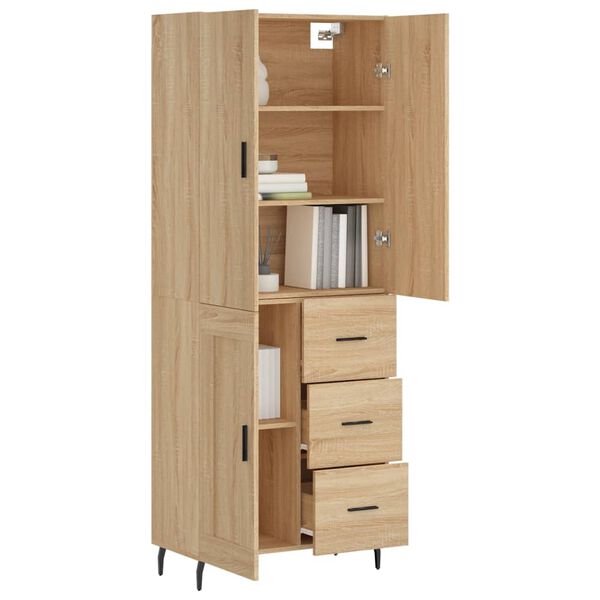 vidaXL Skř&iacute;ň highboard dub sonoma 69,5 x 34 x 180 cm kompozitn&iacute; dřevo