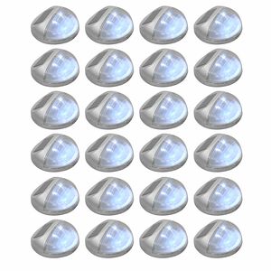 vidaXL Zahradn&iacute; n&aacute;stěnn&eacute; sol&aacute;rn&iacute; lampy LED 24 ks kulat&eacute; stř&iacute;brn&eacute;
