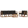 vidaXL Venkovn&iacute; pohovkov&aacute; souprava s pol&scaron;t&aacute;řem 7 pcs Přirozen&aacute; a čern&aacute;