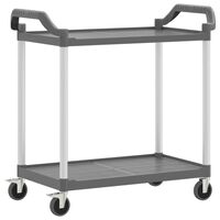 vidaXL 2patrový vozík šedý 99 x 50 x 97 cm hliník