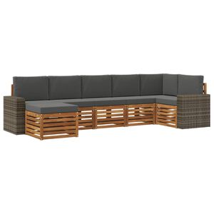 vidaXL Rohov&aacute; sofa sada s pol&scaron;t&aacute;řem 7 pcs Přirozen&aacute; a Anthracitov&aacute;