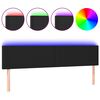 vidaXL Čelo postele s LED čern&eacute; 180x5x78/88 cm uměl&aacute; kůže
