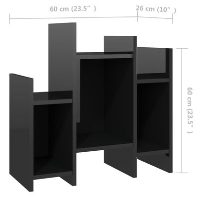 vidaXL Odkládací skříňka černá s vysokým leskem 60x26x60cm dřevotříska