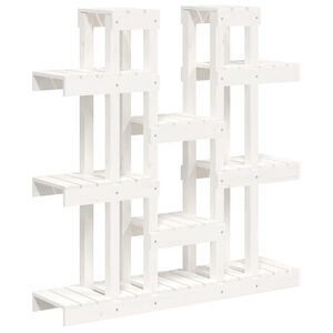 vidaXL Stojan na rostliny b&iacute;l&yacute; 104,5x25x109,5 cm masivn&iacute; borov&eacute; dřevo