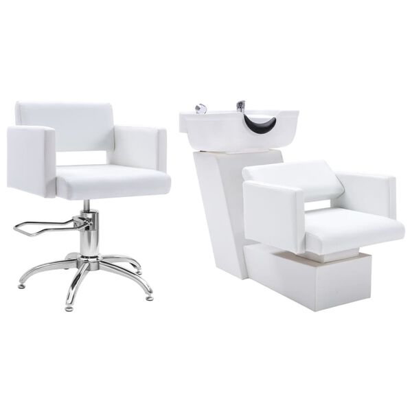 vidaXL Kadeřnick&yacute; myc&iacute; box s křeslem uměl&aacute; kůže