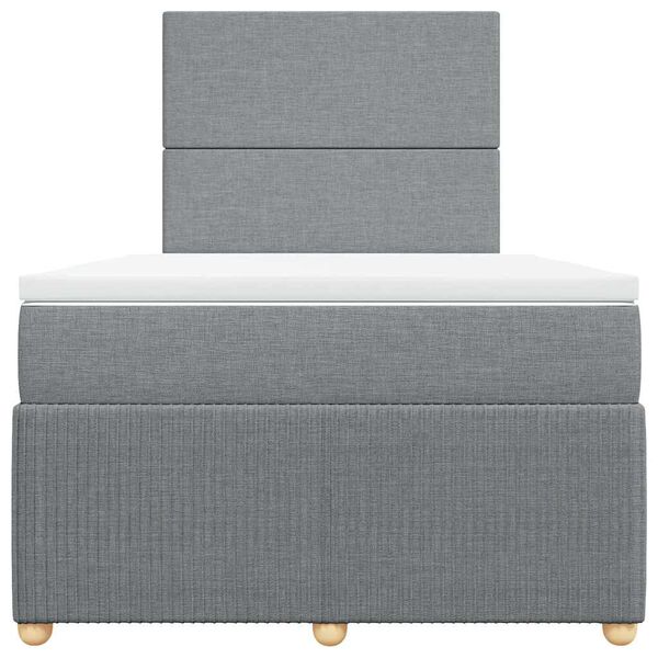 vidaXL Box spring postel s matrac&iacute; světle &scaron;ed&aacute; 120 x 200 cm textil