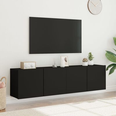 vidaXL TV skříňky nástěnné 2 ks černé 80 x 30 x 41 cm