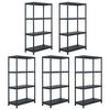 vidaXL Skladov&eacute; reg&aacute;ly 5 ks čern&eacute; 60 x 30 x 138 cm plastov&eacute;