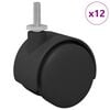 vidaXL Kolečko 12 pcs Čern&aacute; a stř&iacute;brn&aacute; 40,1 x 40,1 x 37,8 mm