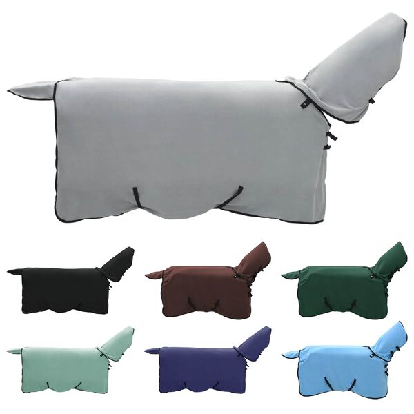 vidaXL Deka pro koně Světle &scaron;ed&aacute; a růžov&aacute; Polyester