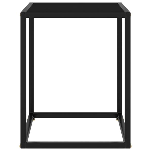 vidaXL Konferenční stolek černý s černým sklem 40 x 40 x 50 cm