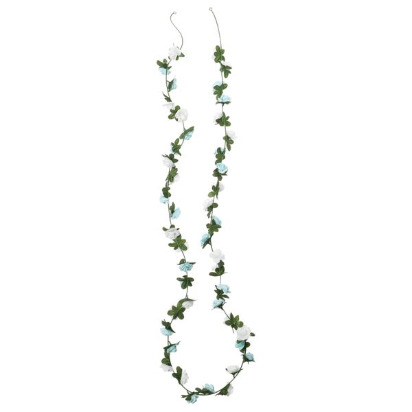 vidaXL V&aacute;nočn&iacute; květinov&eacute; girlandy 6 ks modr&eacute; a b&iacute;l&eacute; 240 cm