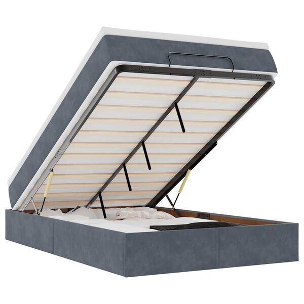 vidaXL Osmansk&yacute; r&aacute;m postele s matrac&iacute; tmavě &scaron;ed&aacute; 120x200cm samet