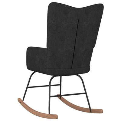 vidaXL Houpací křeslo se stoličkou černé textil