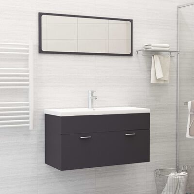 vidaXL 2dílný set koupelnového nábytku šedý dřevotříska