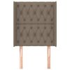 vidaXL Čelo postele typu u&scaron;&aacute;k taupe 83x16x118/128 cm textil