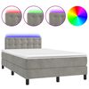 vidaXL Box spring postel s matrac&iacute; a LED světle &scaron;ed&aacute; 120x200 cm samet