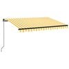 vidaXL Ručně zatahovac&iacute; mark&yacute;za 350 x 250 cm žlutob&iacute;l&aacute;