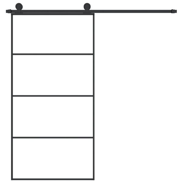 vidaXL Posuvn&eacute; dveře s kov&aacute;n&iacute;m 102,5 x 205 cm ESG sklo a hlin&iacute;k