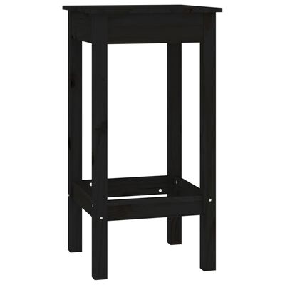vidaXL 6dílná sada barových židlí černá masivní borové dřevo